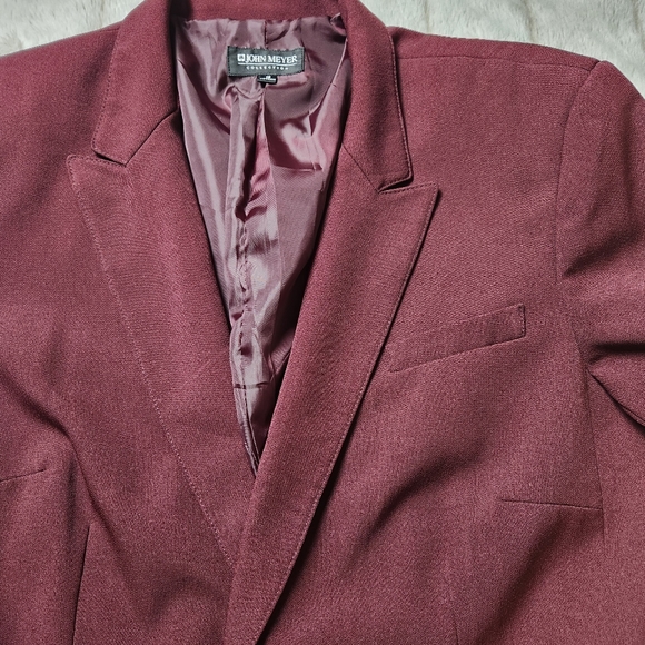 Size 18 Blazer Trench coat Collared long sleeves Wine color JOHN MEYER - Picture 8 of 15